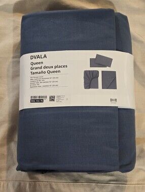 IKEA Solid Slate Blue Queen Sheet Set